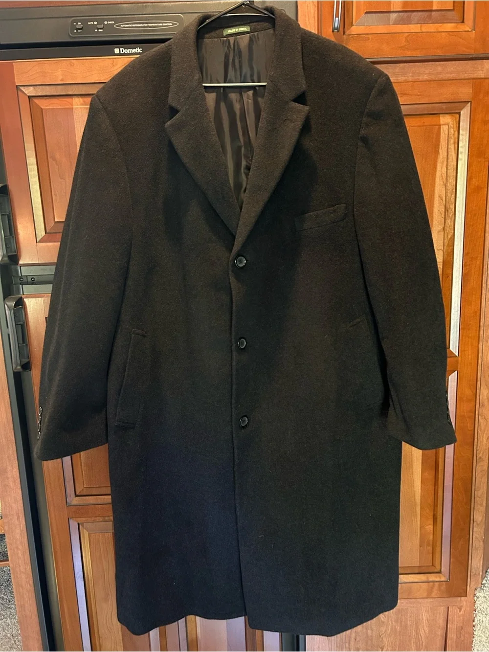 Lauren Ralph Lauren Columbia wool cashmere men’s 48R black topcoat/trenchcoat
